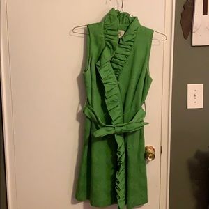 Milly size 6 Green ruffle dress